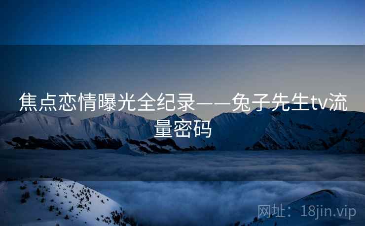 焦点恋情曝光全纪录——兔子先生tv流量密码