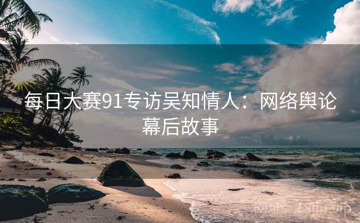 每日大赛91专访吴知情人：网络舆论幕后故事