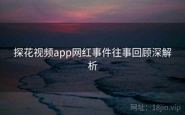 探花视频app网红事件往事回顾深解析