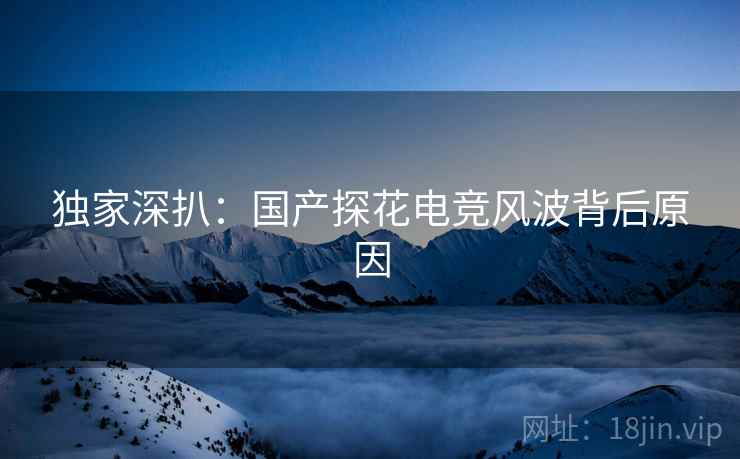 独家深扒：国产探花电竞风波背后原因